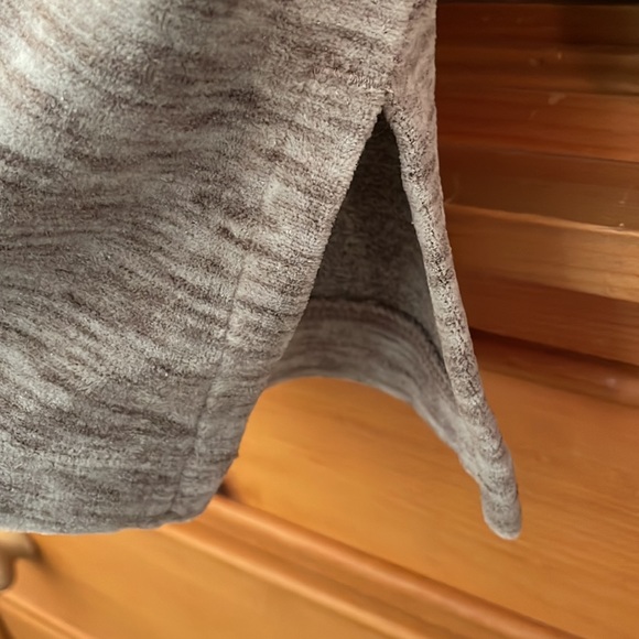 NWT J. Jill Bell-Sleeve Velour Tunic, a-line, creamy white/brown, funnel neck, S - Picture 4 of 11